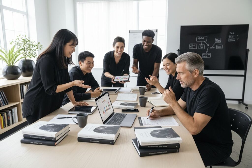 book marketing checklist teamwork